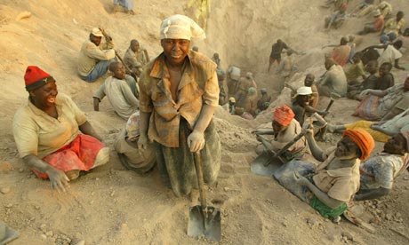 Imaginary female diamond miners