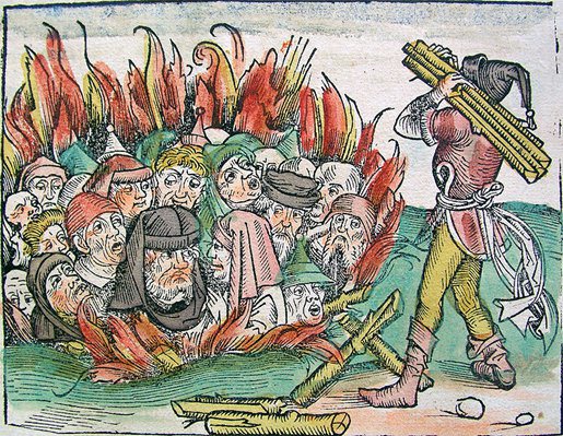 The burning of the Jews in the Black Death pograms