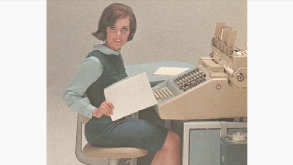 A woman at work. But shouldn't she be DEAD?